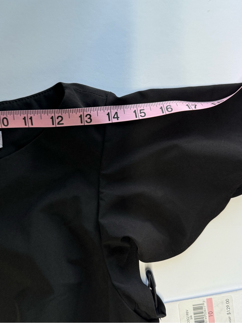 Calvin Klein Dress Womens 10 Black Fit & Flare Flutter Sleeve Belted Pockets NWT - Picture 5 of 9